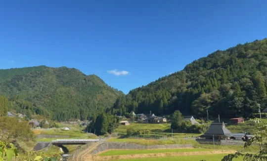 Traditional village landscape with thatched houses in Miyama Kyoto