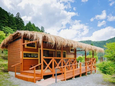 EISA villa exterior in Miyama Kyoto surrounded by countryside landscape