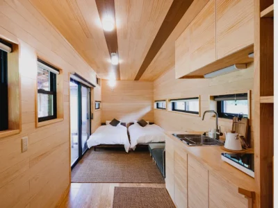 Interior of EISA Villa in Miyama Kyoto thatched house