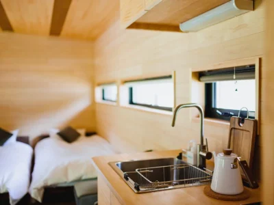 Private kitchen in EISA Villa Miyama Kyoto