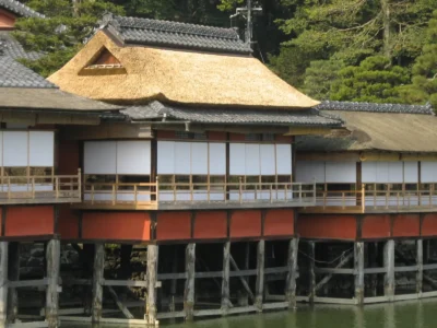 Traditional Japanese thatched roof house in Kyoto
