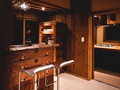 In-room minibar in EISA thatched house Miyama Kyoto