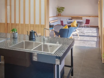 traditional style kitchen in Hotaruan thatched house Miyama Kyoto