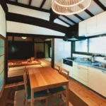 Kitchen of a traditional thatched roof house in Miyama Kyoto