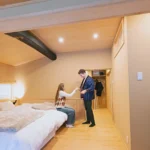 Bedroom in the main house of Obatake traditional farmhouse Miyama Kyoto