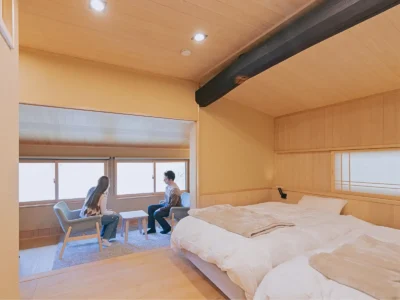 Main house bedroom in Obatake thatched house Miyama Kyoto