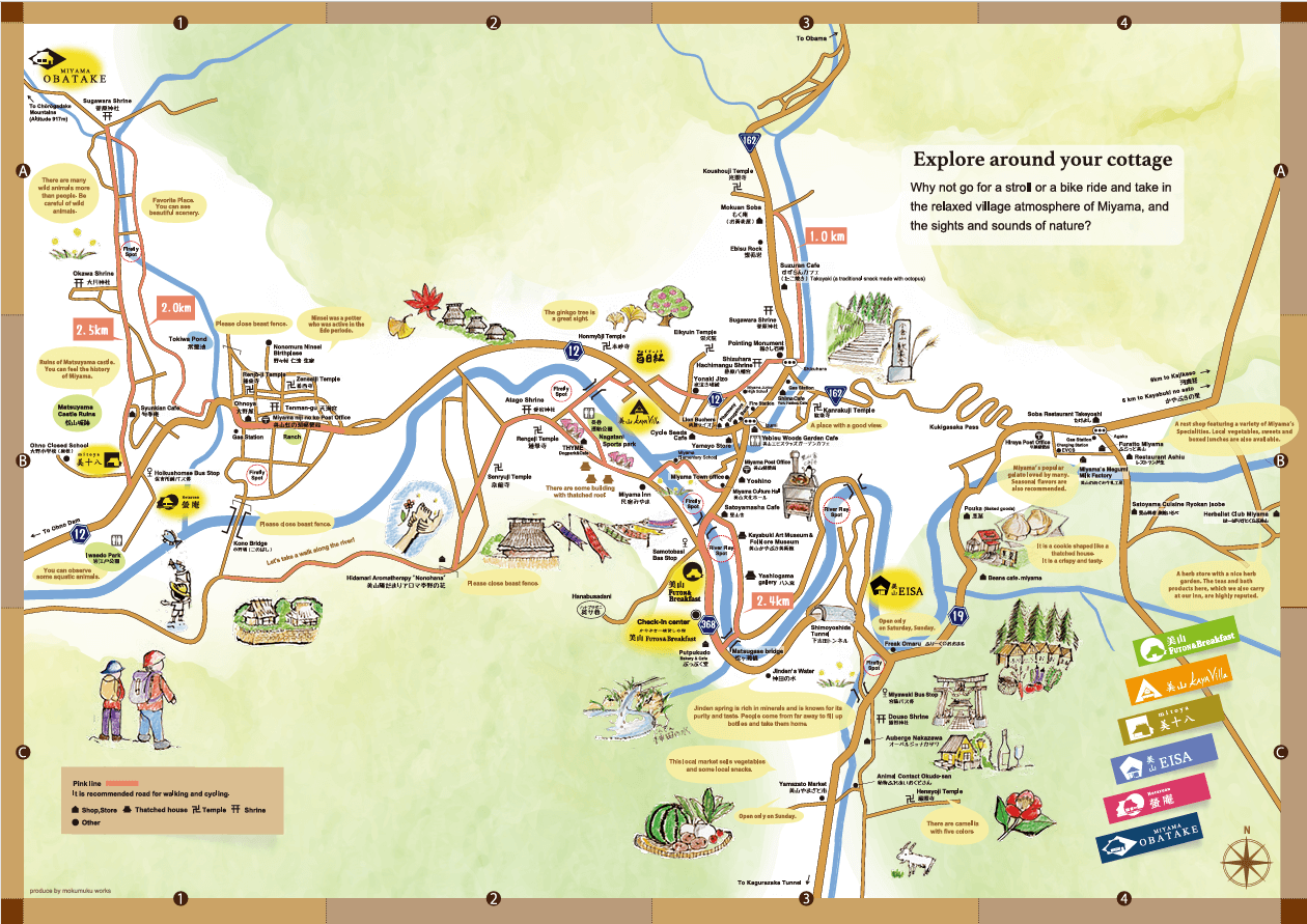 Location map of Miyama Heritage Stays in Miyama village, Kyoto