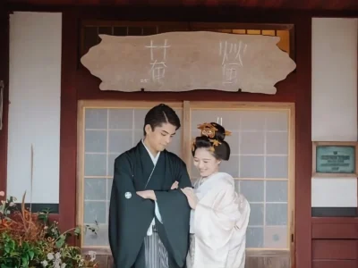 wedding ceremony at thatched house in Miyama Kyoto