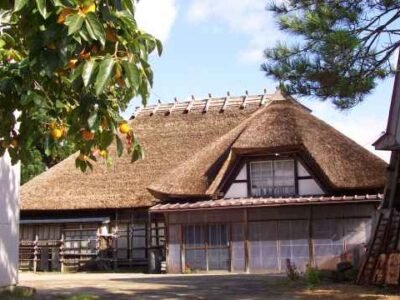 Traditional Japanese thatched-roof house (kayabuki minka)