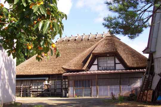 Traditional Japanese thatched-roof house (kayabuki minka)