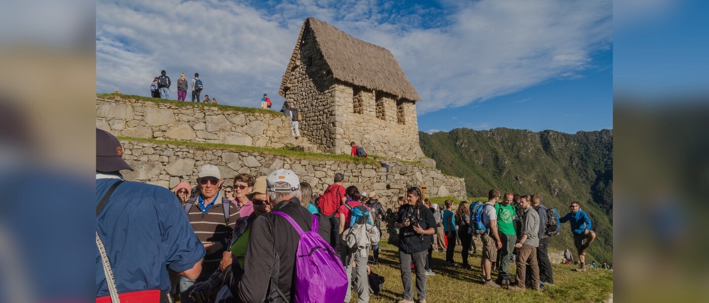 Thatched-roof house at Machu Picchu, Peru