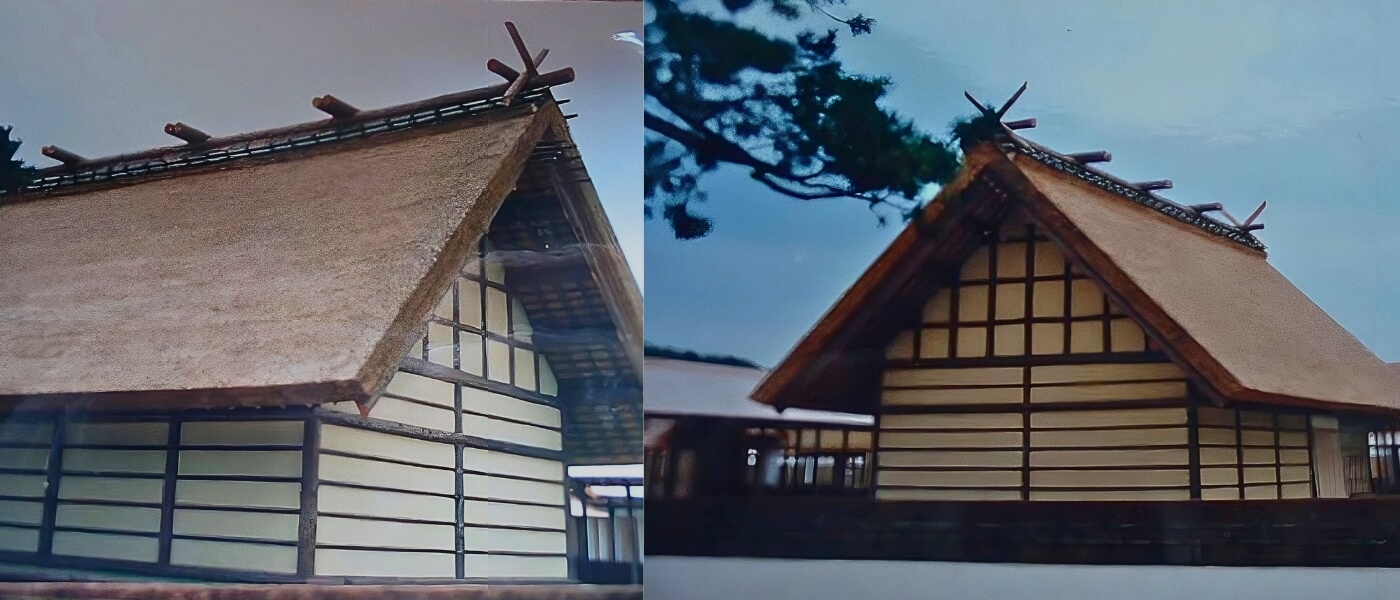 Thatched ceremonial halls built for the 1990 Daijōsai imperial ritual in Japan
