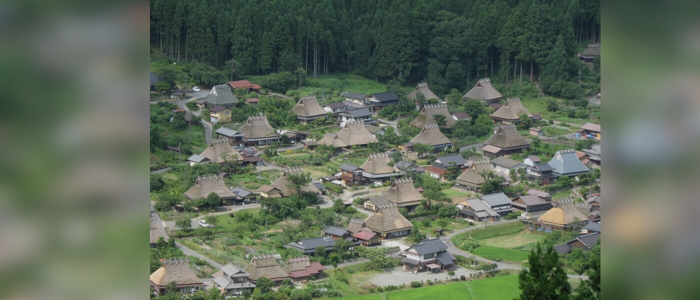 Traditional thatched-roof houses in Kita Village, Miyama, Kyoto