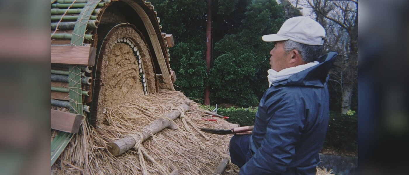 Traditional thatching work in Ibaraki Prefecture, Japan